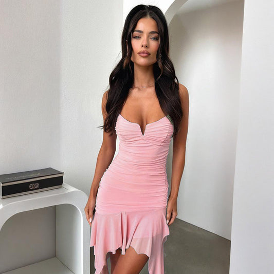 Robe mini asymétrique à volants Chic und Stil