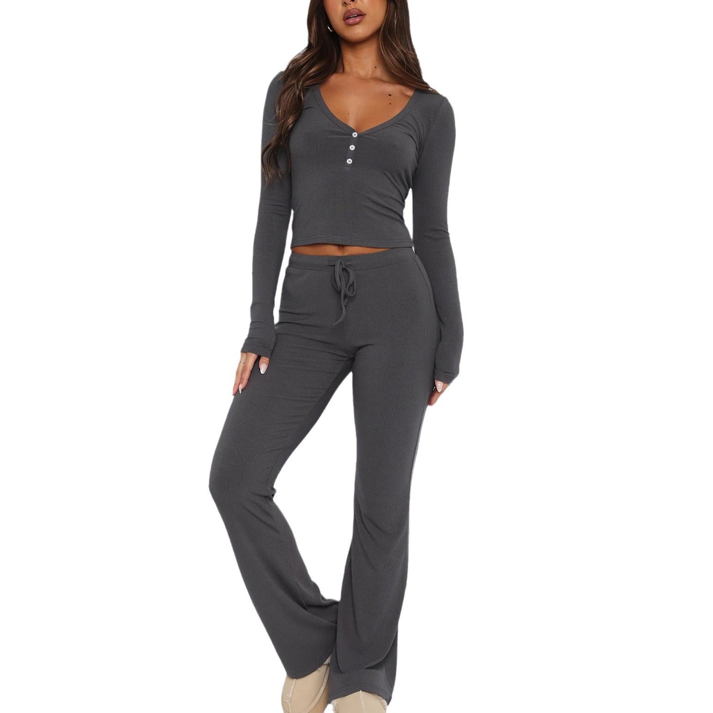 Women casual top and long pants Chic and Style