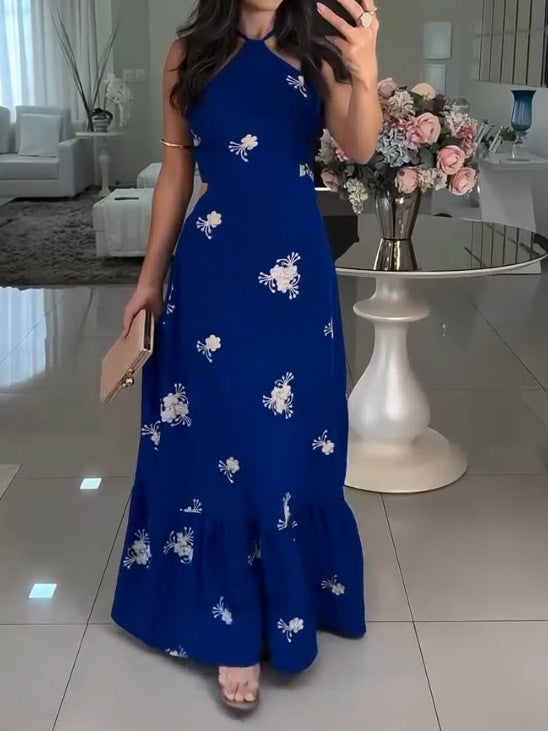 Femmes Élégante Robe Maxi Imprimé Floral Chic und Stil