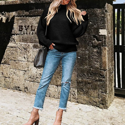 Pull femme douillet à col haut et motif tricot texturé Chic und Stil