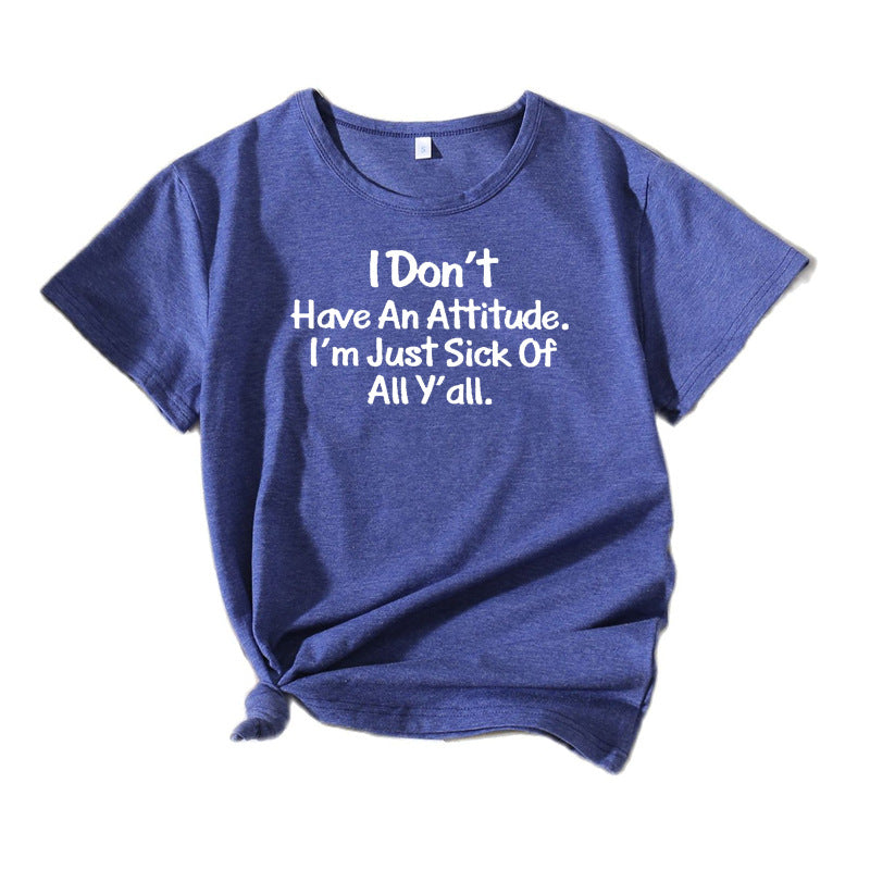 Dames Freizeit Attitude Graphique T-Shirt Chic und Stil