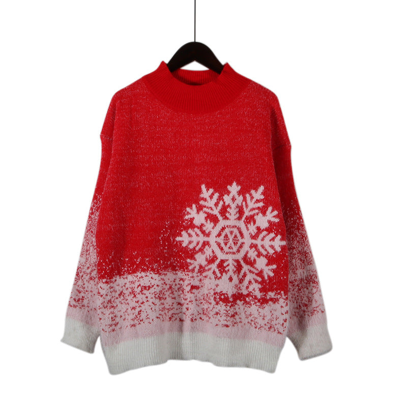 Pull en tricot festif pour femmes avec motif de flocons de neige hivernaux Chic und Stil