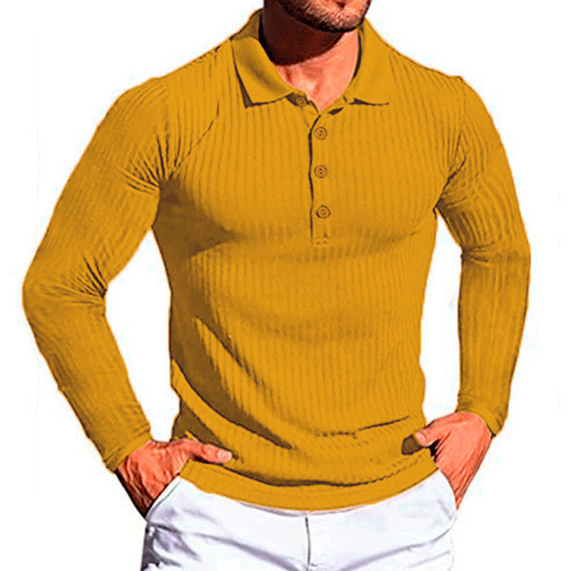 Chemise polo longue à manches élégantes pour homme au design texturé Chic und Stil