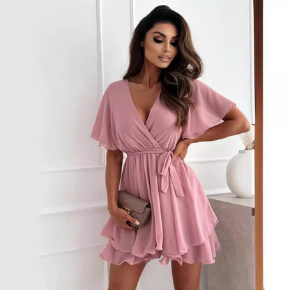 Robe mini drapée à enrouler Chic und Stil pour femmes
