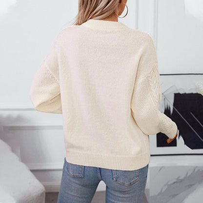Pull-over en maille épaisse pour femmes avec un motif de torsades raffiné et un col rond Chic und Stil