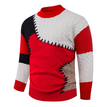 Pull mode pour homme avec un design patchwork unique Chic und Stil