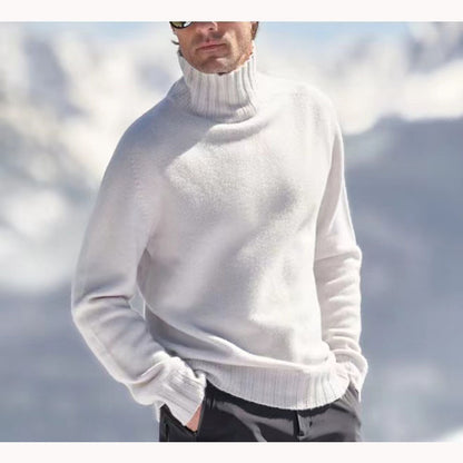 Pull à col roulé pour hommes en laine de haute qualité avec des détails texturés Chic und Stil