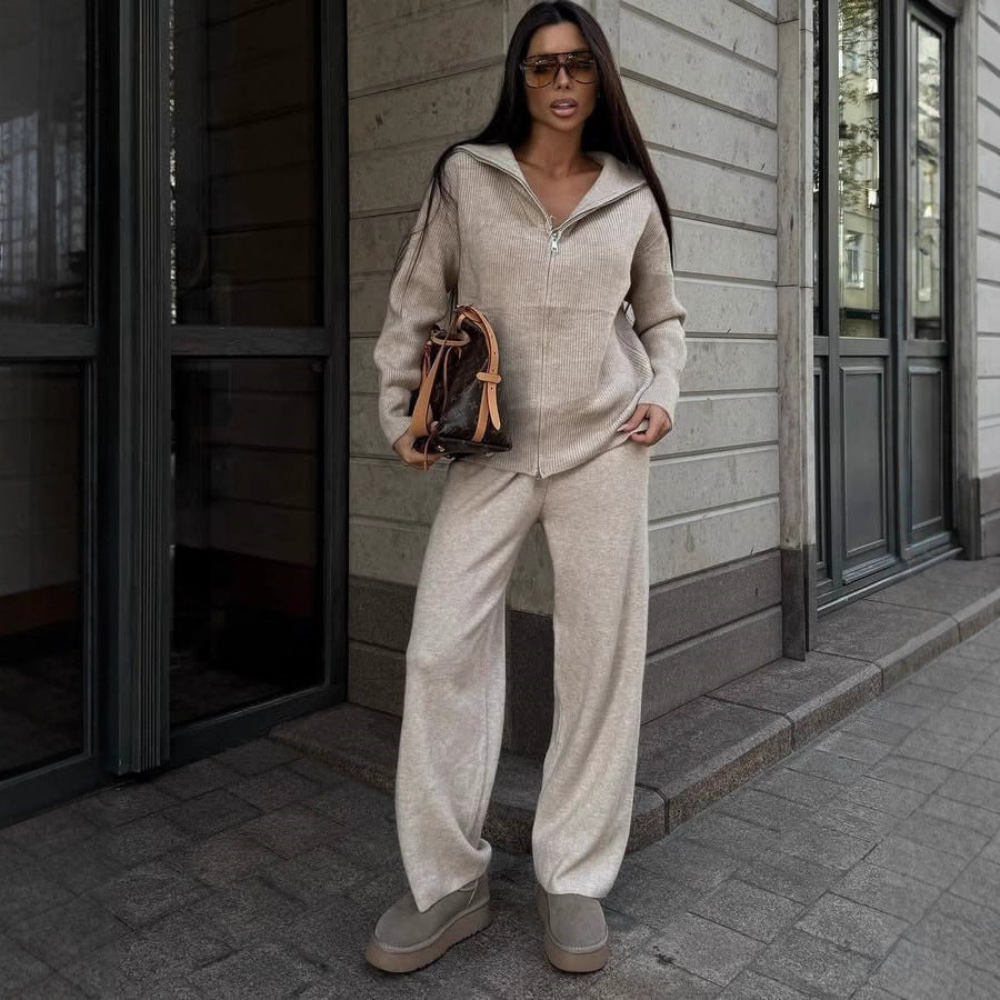 Pull à fermeture éclair pour femmes au design côtelé avec coupe décontractée Chic und Stil