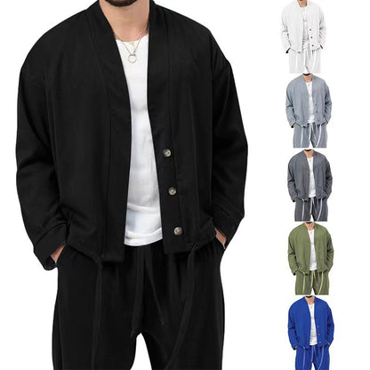 Men's stylish lightweight shirt jacket and casual pants Chic and Style