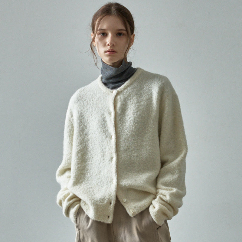 Dames gilet en tricot douillet avec fermeture à boutons et coupe oversized Chic und Stil