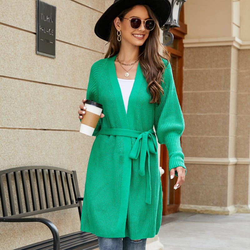 Dames élégant cardigan en gros tricot à mailles ouvertes Chic und Stil