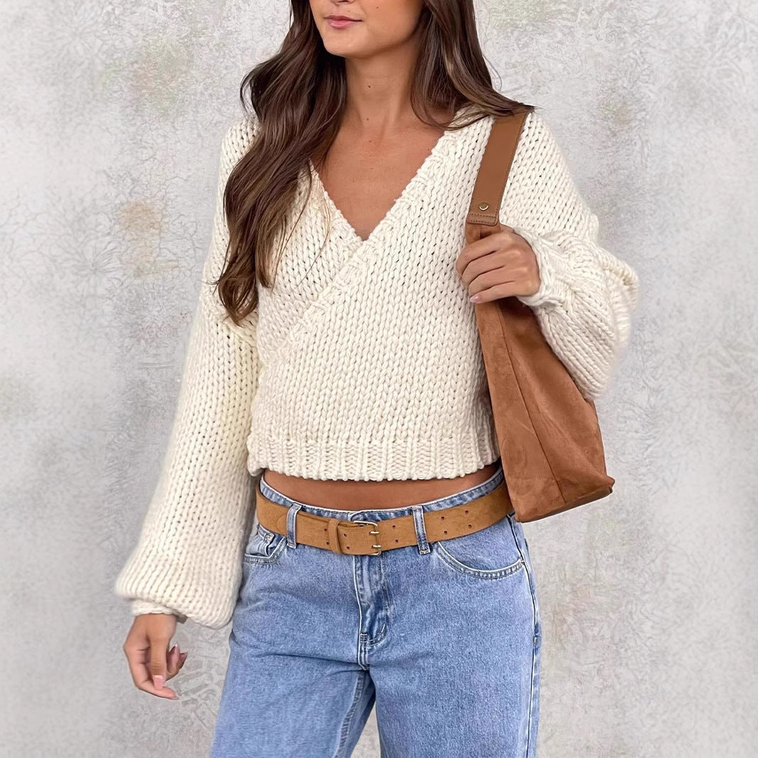 Pull en tricot confortable pour femmes avec un design moderne à enroulement Chic und Stil
