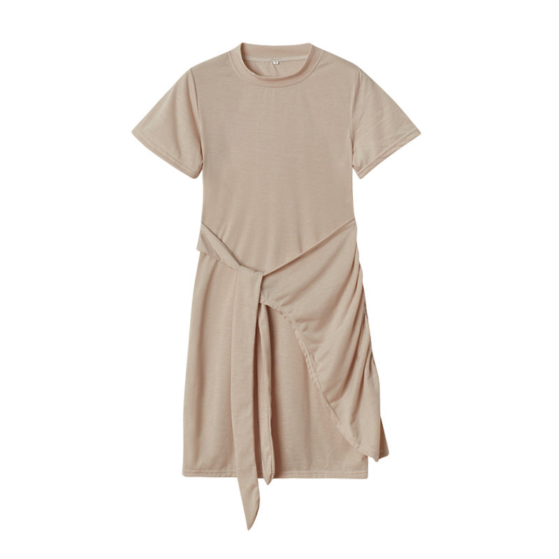 Robe T-Shirt drapée de loisirs pour femmes Chic und Stil