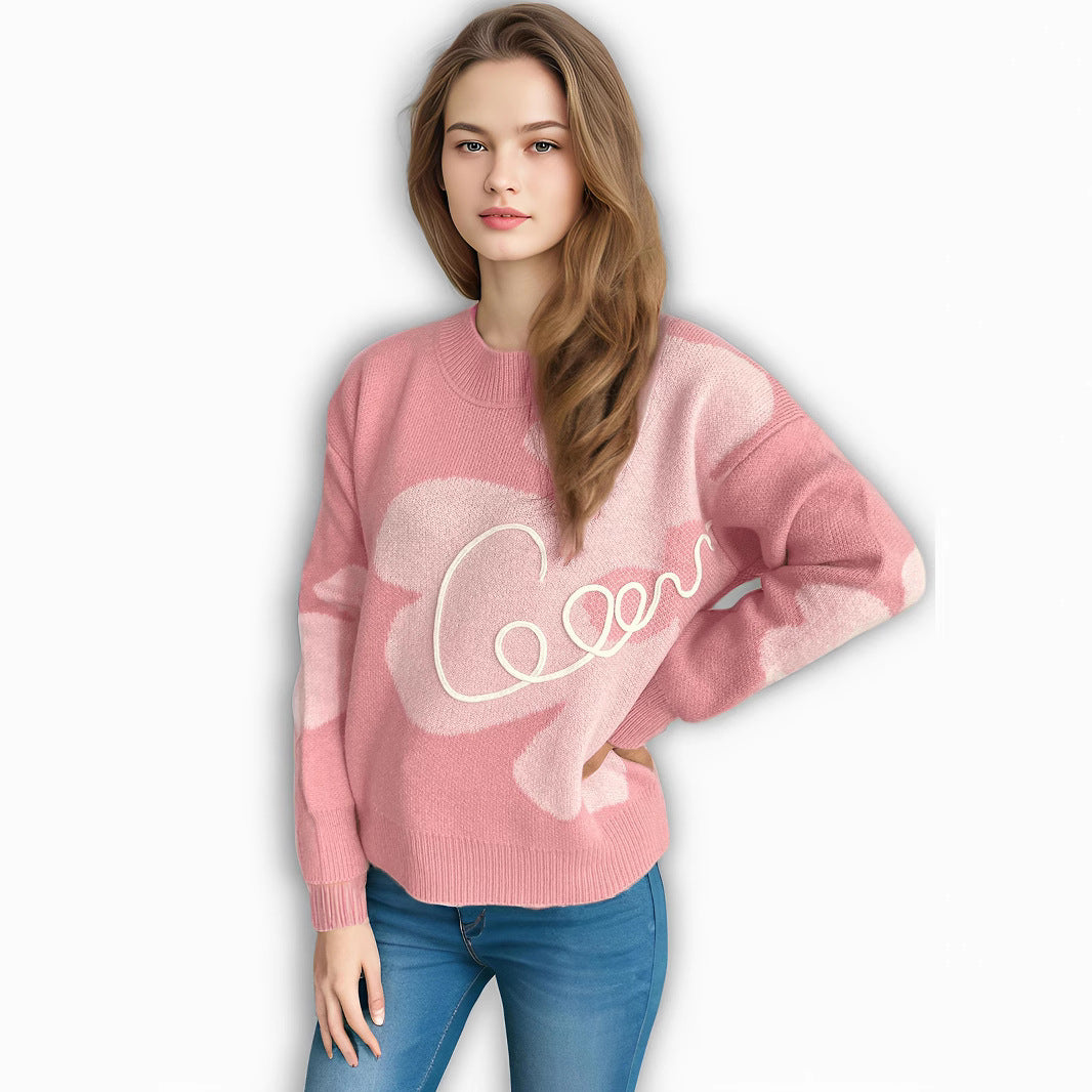 Pull confortable pour femmes avec inscription créative et design moderne Chic und Stil