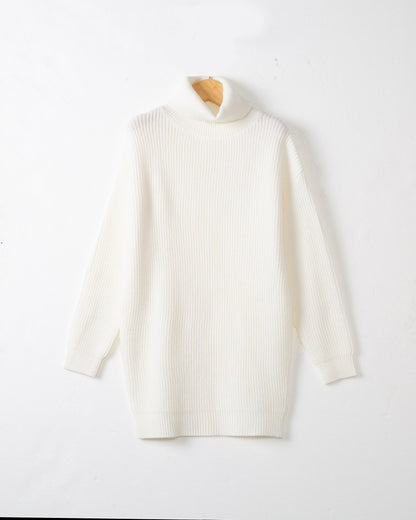 Robe en tricot épais pour femmes avec col montant et coupe ample Chic und Stil