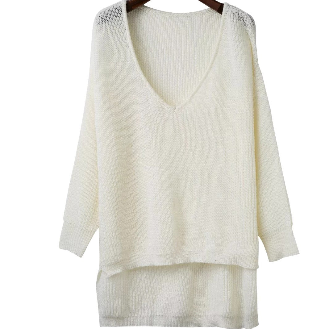 Pull en tricot décontracté pour femmes avec coupe asymétrique et design épaule dénudée Chic und Still