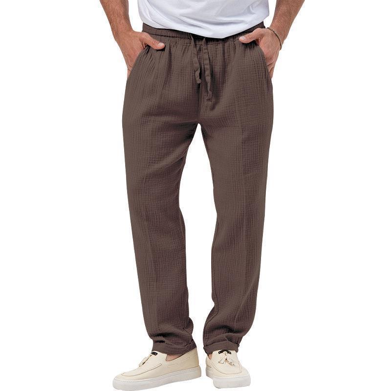 Casual linen pants for men with elastic waistband and practical side pockets Chic and Style