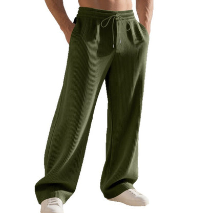 Casual soft waffle cotton pants for men with drawstring Chic and Style