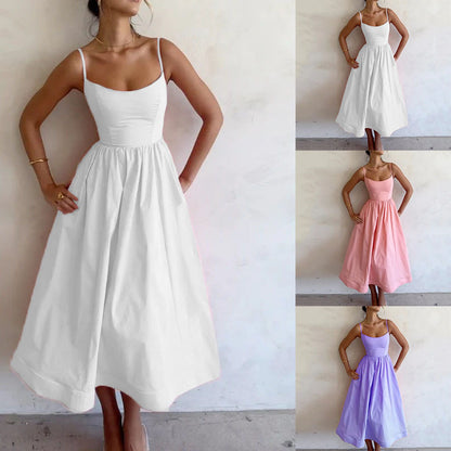 Robe maxi femme avec une silhouette A-line intemporelle et des bretelles fines Chic und Stil