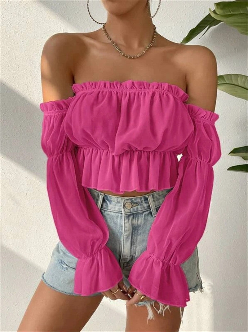 Dames blouse off-shoulder avec des manches amples Chic und Stil