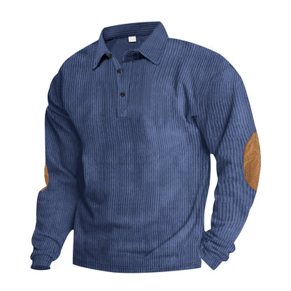 Chemise à manches longues pour hommes avec design structuré et détails en cuir Chic und Stil