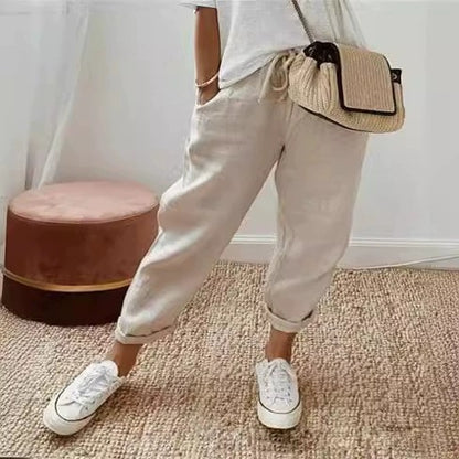 Pantalon Chino décontracté et confortable pour femmes avec ceinture élastique Chic und Stil