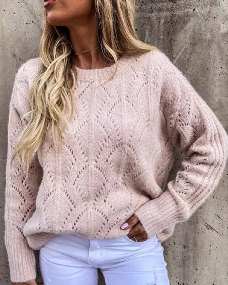 Pull en tricot pour femmes avec un motif en dentelle délicat Chic und Stil