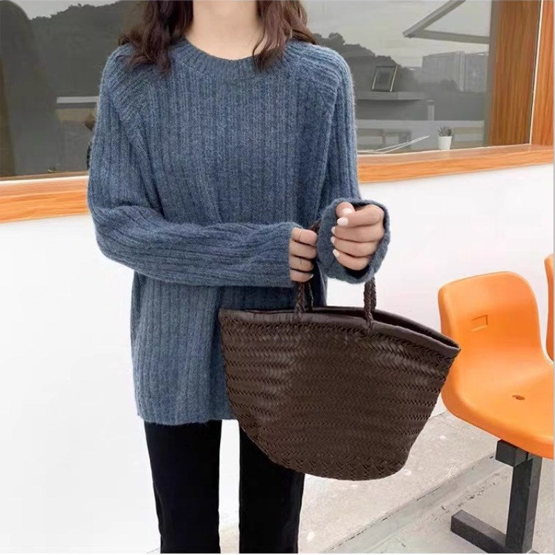 Pull en tricot confortable pour femmes avec une coupe ample et une structure en côtes Chic und Stil