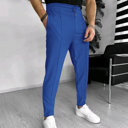 Luxury men's pants with elastic drawstring and textured design Chic and Style