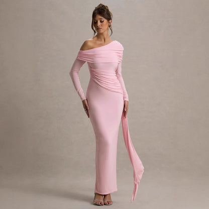 Dames Robe de soirée élégante décolletée avec des détails de drapés raffinés Chic und Stil
