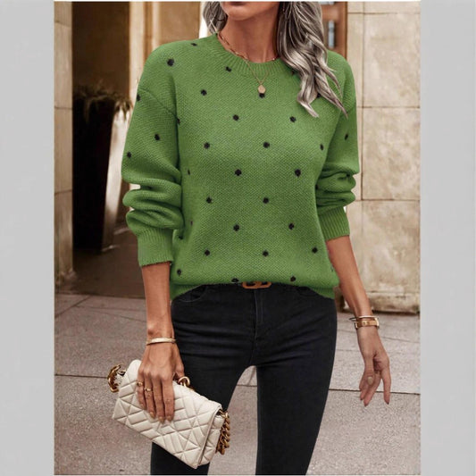 Pull en maille à motifs pour femmes avec col ras du cou et coupe décontractée Chic und Stil
