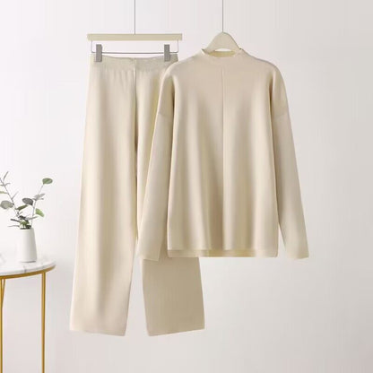 Dames ensemble élégant composé de haut à manches longues et de pantalons palazzo Chic und Stil