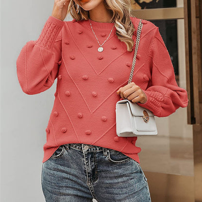Pull en tricot pour femmes avec des pois 3D Chic und Stil