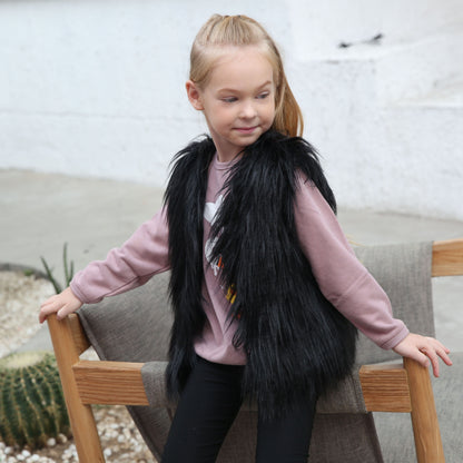 Dames Gilet en fausse fourrure douce avec col montant Chic und Stil