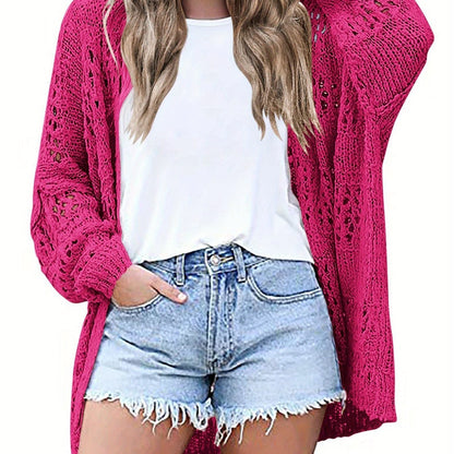 Dames gilet aéré en tricot avec motif en trou transparent Chic und Stil