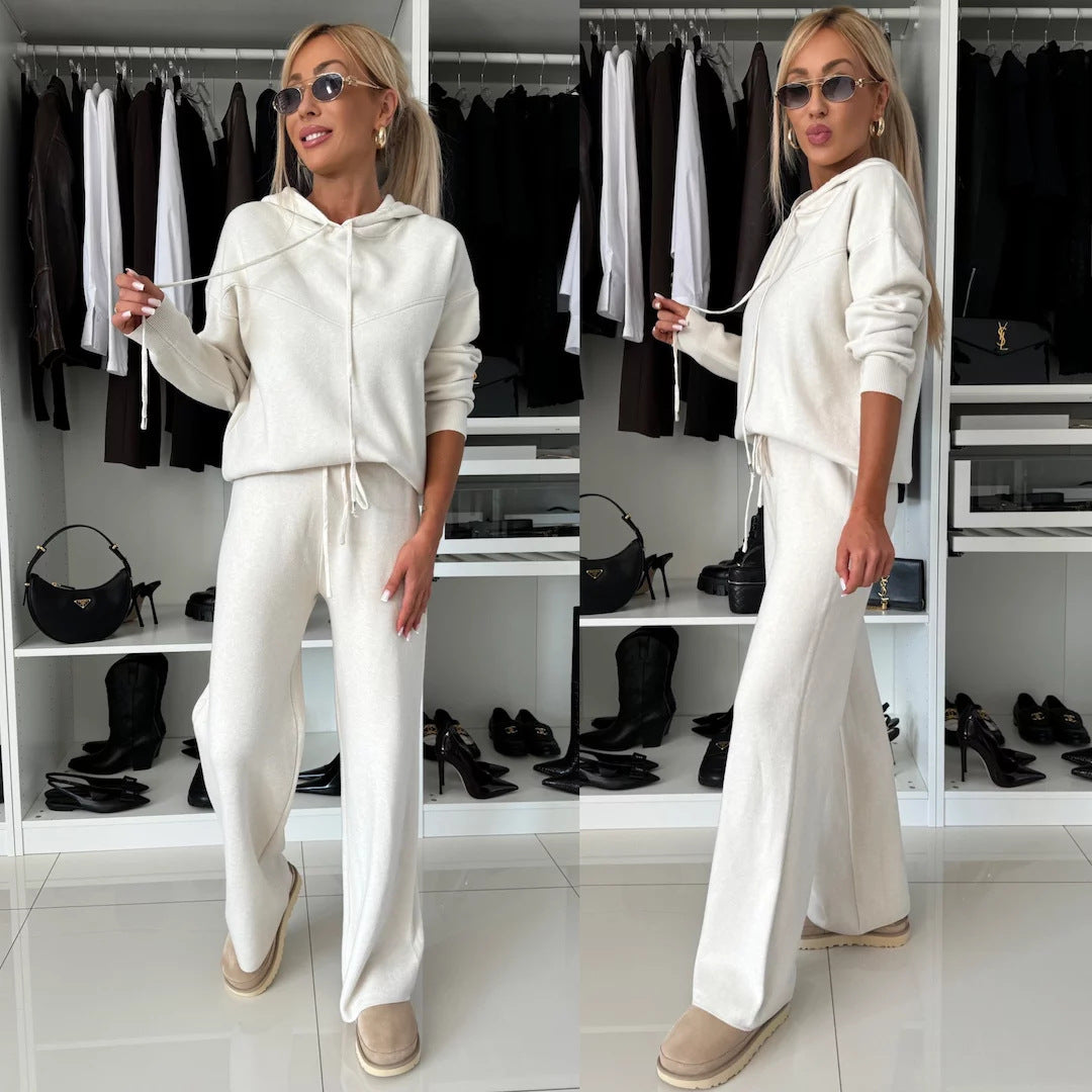 Casual hoodie set for women and wide pants Chic und Stil