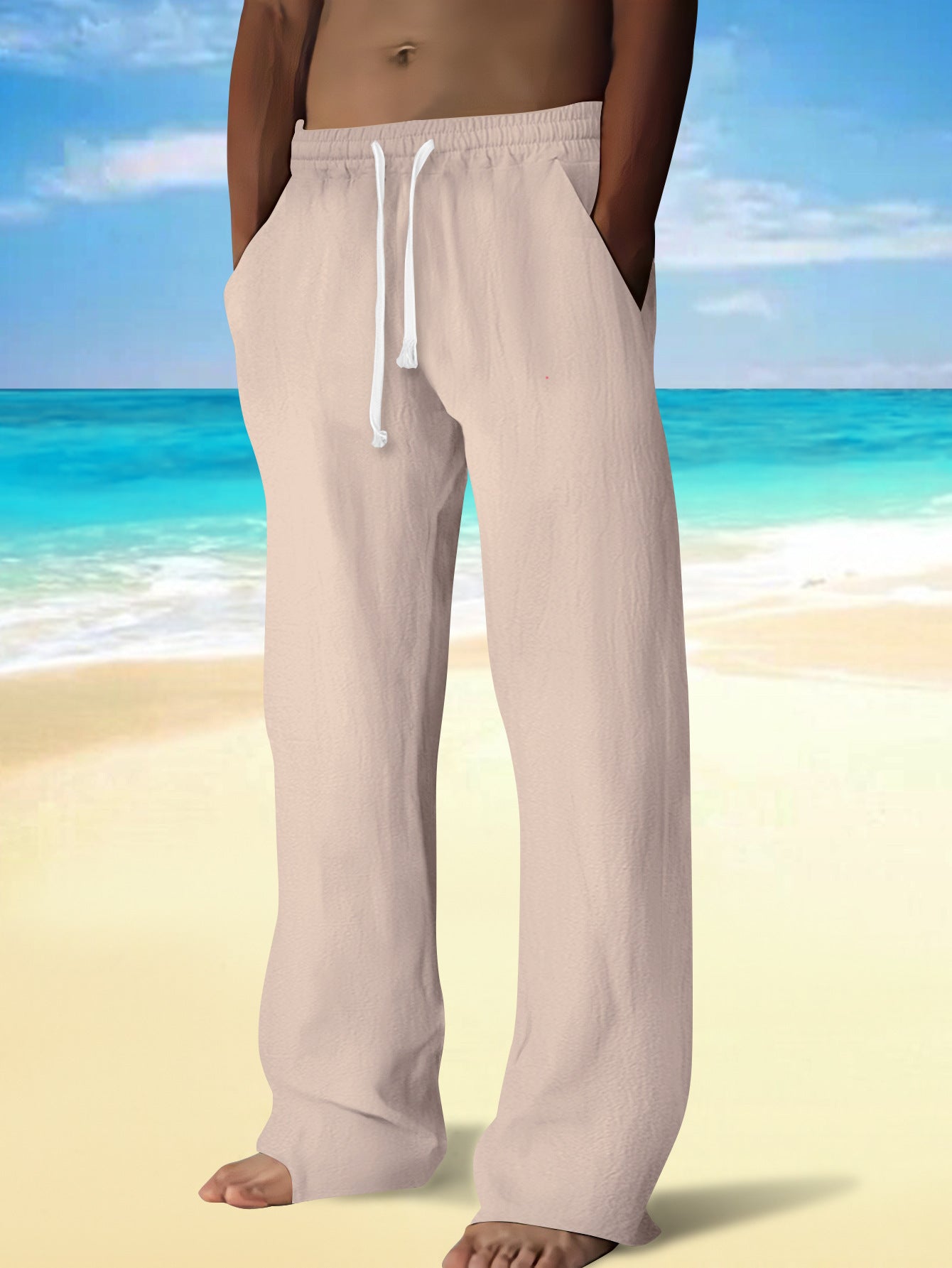 Casual beach pants for men with elastic waistband and practical pockets Chic and Style