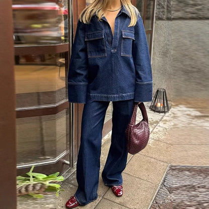 High-waisted denim pants for women with structured cut Chic and Style