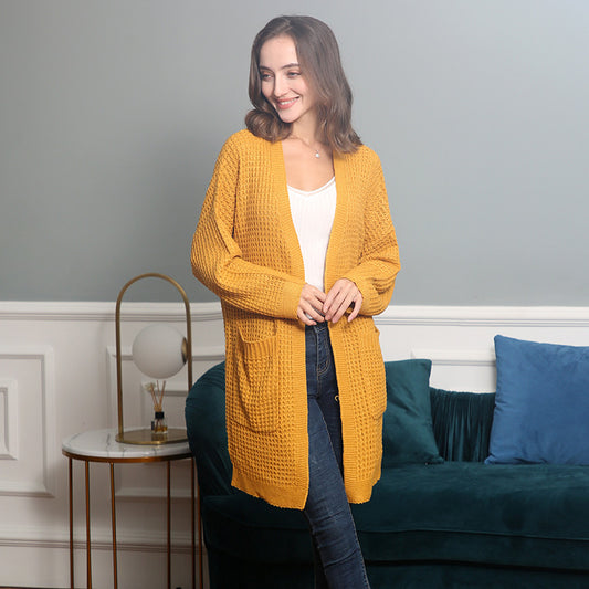 Cardigan en tricot décontracté pour femmes avec poches et coupe ouverte Chic und Stil
