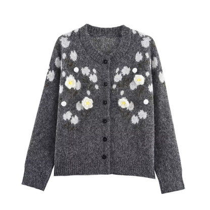 Dames cardigan avec design floral et boutons Chic und Stil