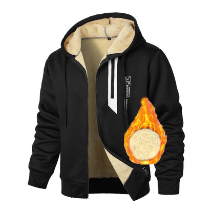 Veste à capuche en polaire pour hommes avec doublure chauffante et poches zippées pratiques Chic und Stil