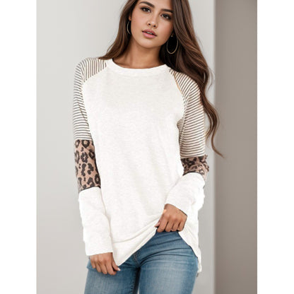 Chemisier long à manches longues pour femmes avec imprimé animal et design à rayures modernes Chic & Stil