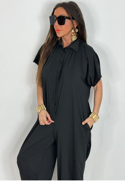 Dames Jumpsuit à motif léopard avec coupe décontractée et poches pratiques Chic und Stil