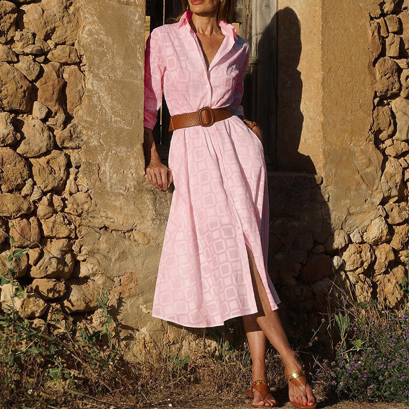 Robe chemise pour femmes au design moderne avec poches latérales pratiques Chic und Stil