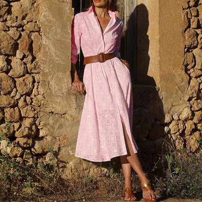 Robe chemise pour femmes au design moderne avec poches latérales pratiques Chic und Stil