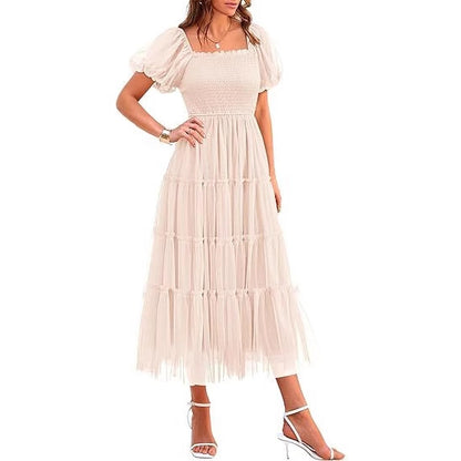 Robe maxi femme avec des manches volumineuses et une conception sans épaules Chic und Stil