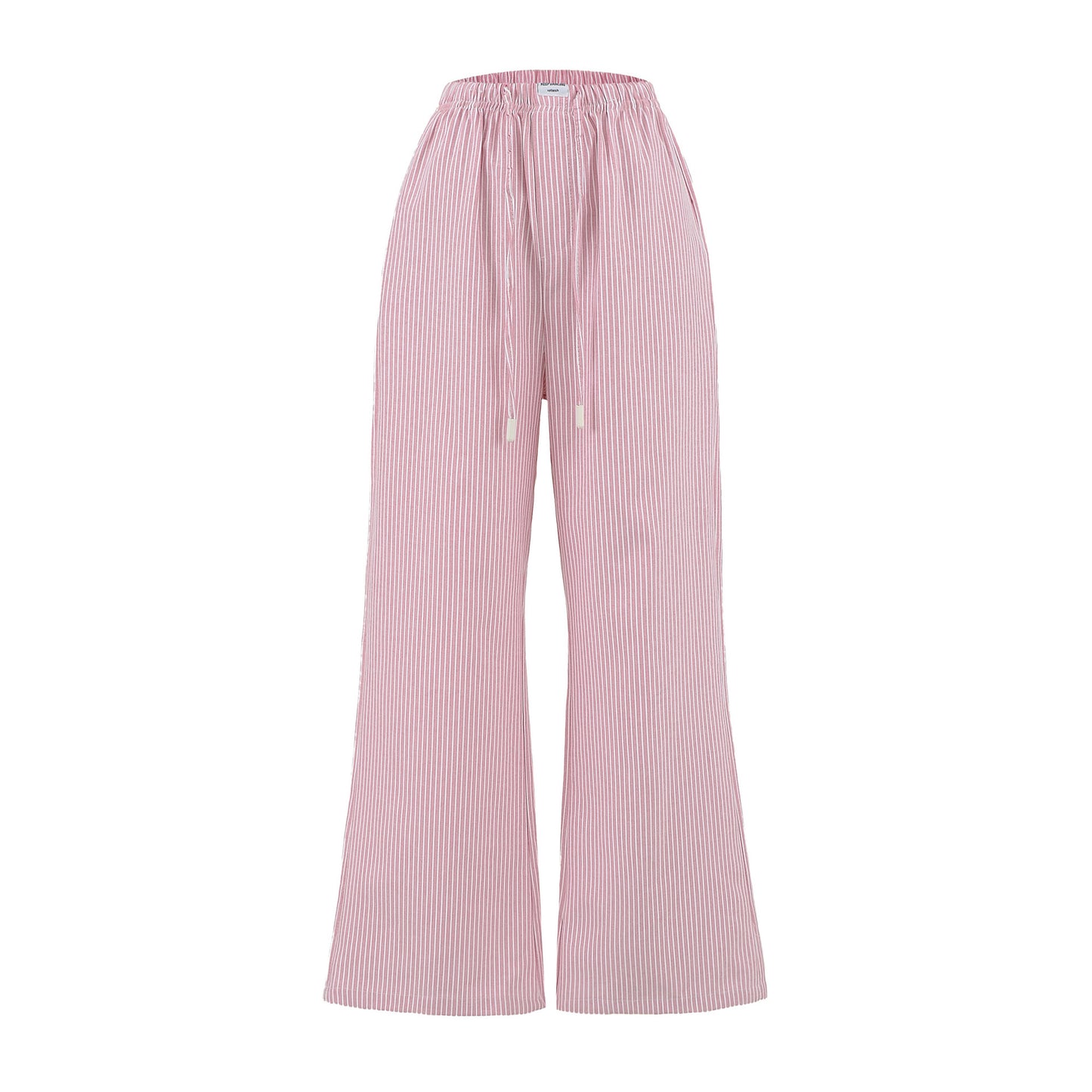 Loose jersey pants for women with a casual striped look featuring an elastic waistband and drawstring Chic and Style