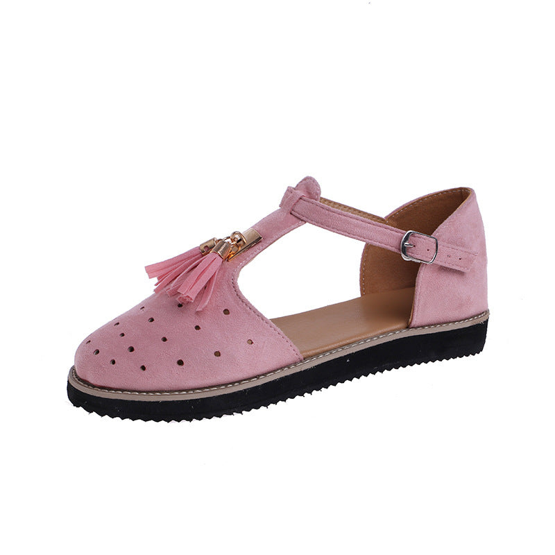 Ballerines élégantes pour dames avec un détail de frange tendance et une sangle réglable Chic und Stil