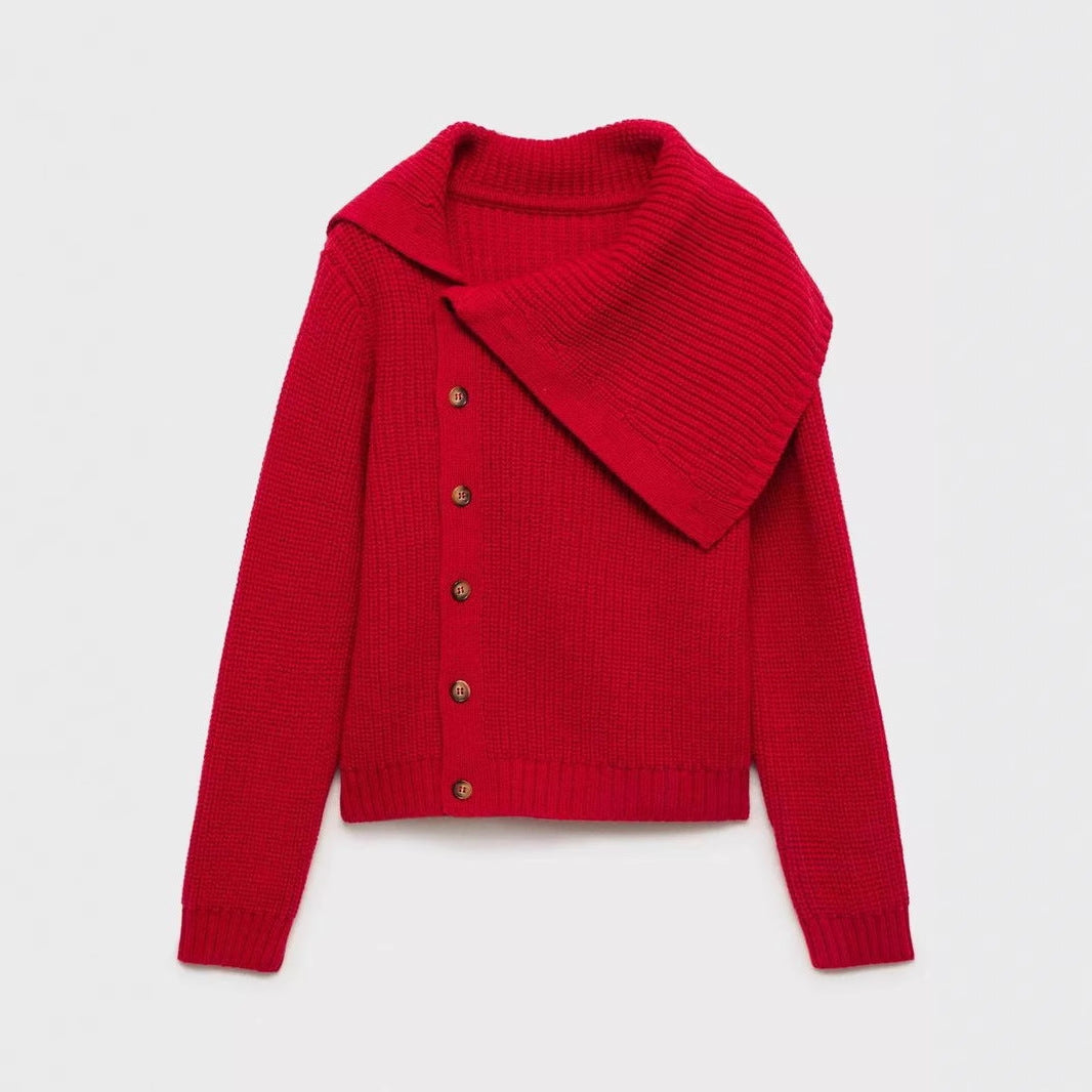 Dames cardigan avec col surdimensionné et fermeture à bouton Chic und Stil