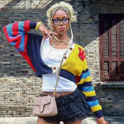 Dames Gilet à motif avec détails de boutons et manches larges Chic und Stil